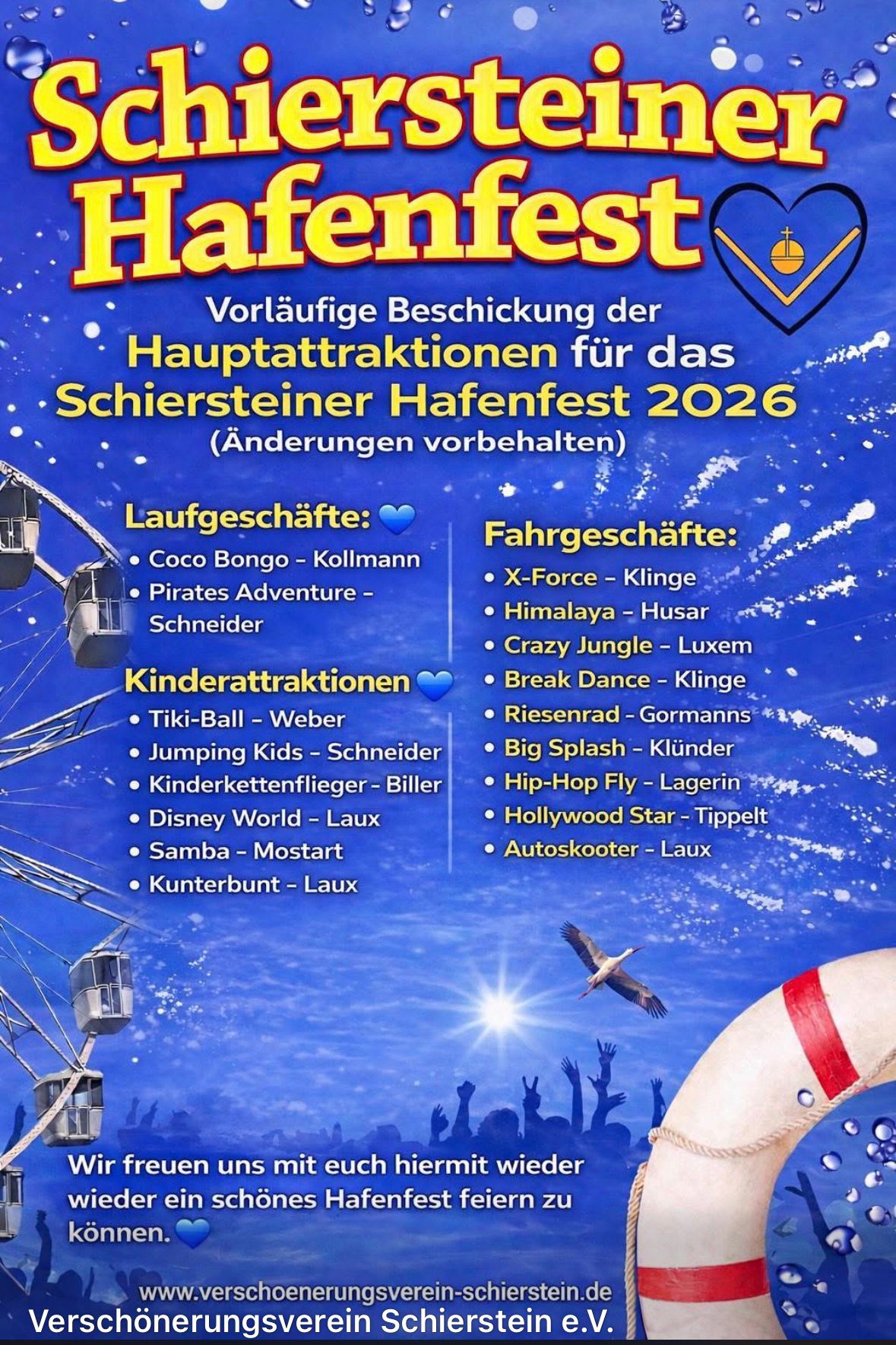 Attraktionen beim Schiersteiner Hafenfest 2026